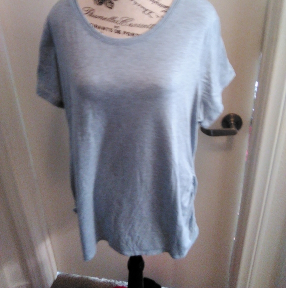 Athletic Works Heathered Blue Side Ruched Super Soft Top - Picture 1 of 3